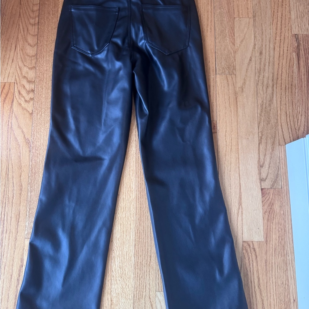 Zara Sleek Black Faux Leather Trousers